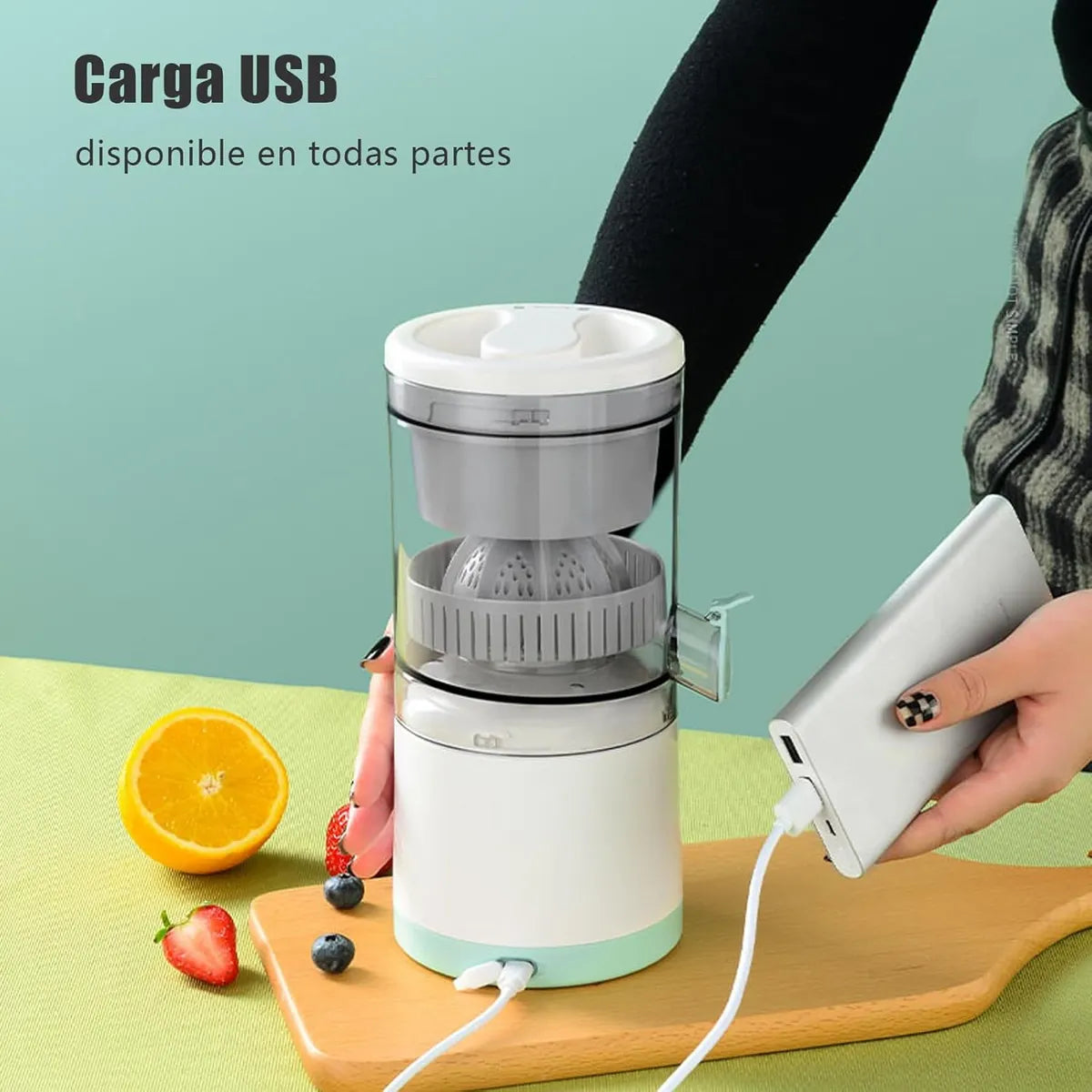 Exprimidor de jugo eléctrico inalámbrico